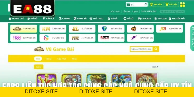 Game Bài EA88 Sở Hữu Kho Trò Chơi Đổi Thưởng Cực Hot - DITOXE