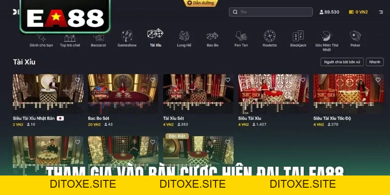 Tài Xỉu Online EA88: Bí Kíp Tham Gia Đặt Cược Thắng Lớn - DITOXE