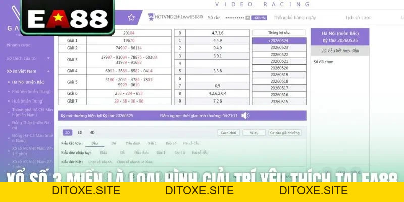 Xổ Số 3 Miền EA88 - Bí Kíp Bắt Trọn Cầu Đẹp Từ Cao Thủ - DITOXE